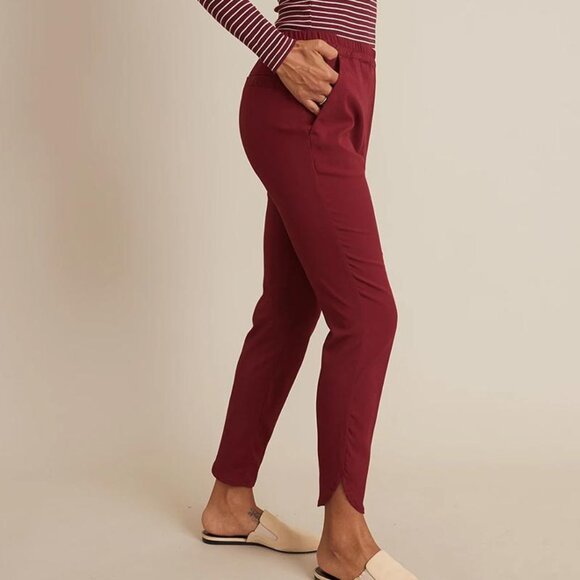 Marine Layer Allison Pant Cabernet Deep Wine Red Size Small - Picture 1 of 8